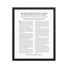 Load image into Gallery viewer, Restoration Proclamation Original Framed Poster